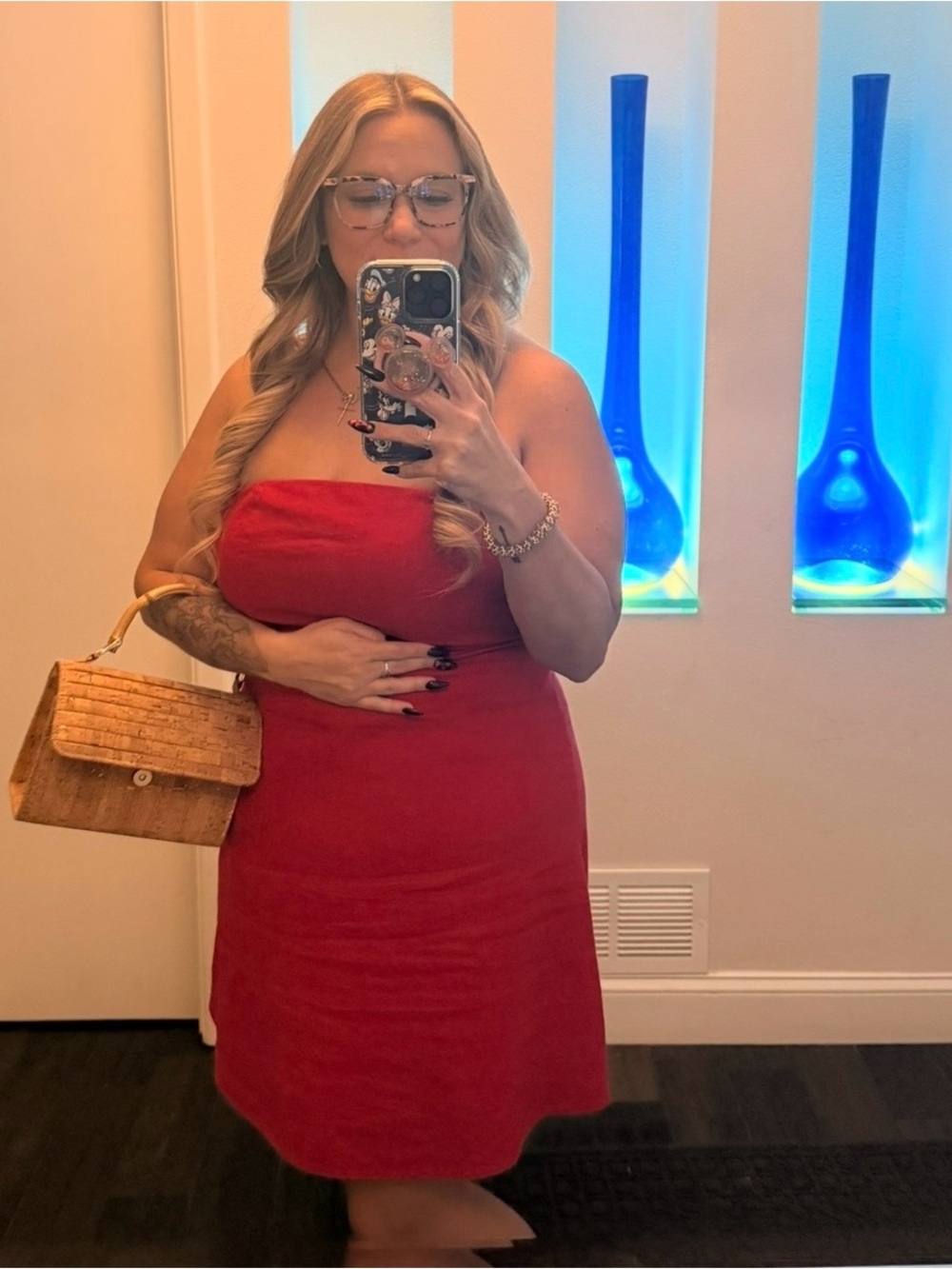 Nicole Miller Strapless Red Summer Dress